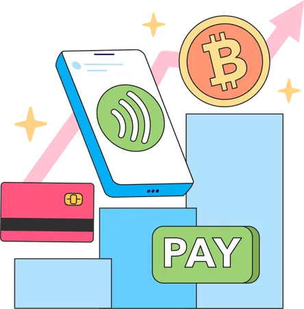 Online payment with crypto analysis  Illustration