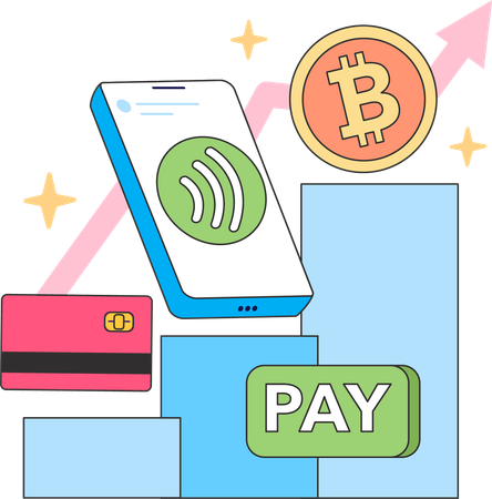 Online payment with crypto analysis  Illustration