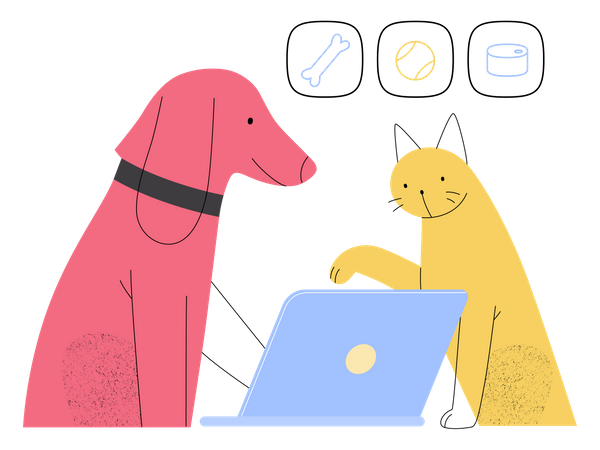 Online pet shopping Illustration