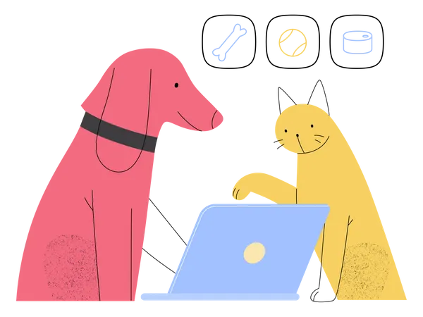Online pet shopping Illustration