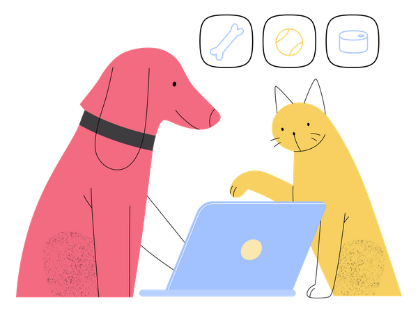 Online pet shopping  Illustration