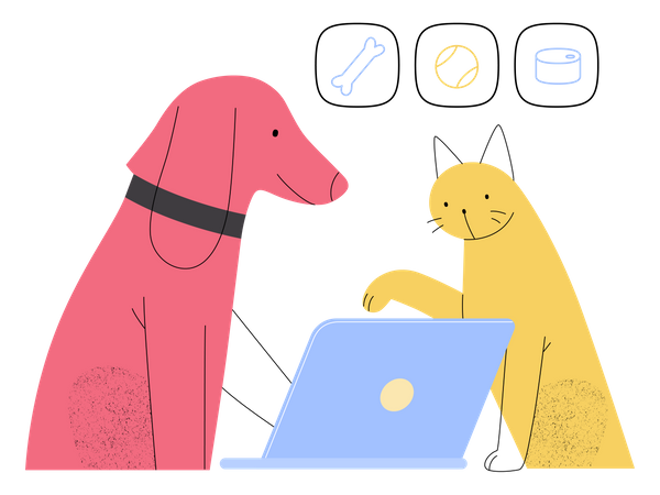Online pet shopping  Illustration