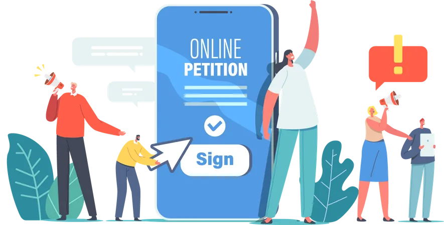 Online-Petition unterzeichnen  Illustration