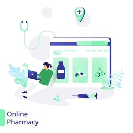 Online Pharmacy Illustration