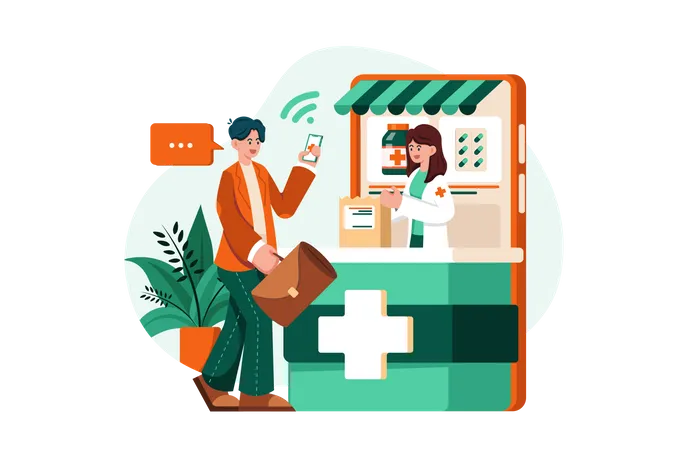 Online pharmacy Illustration