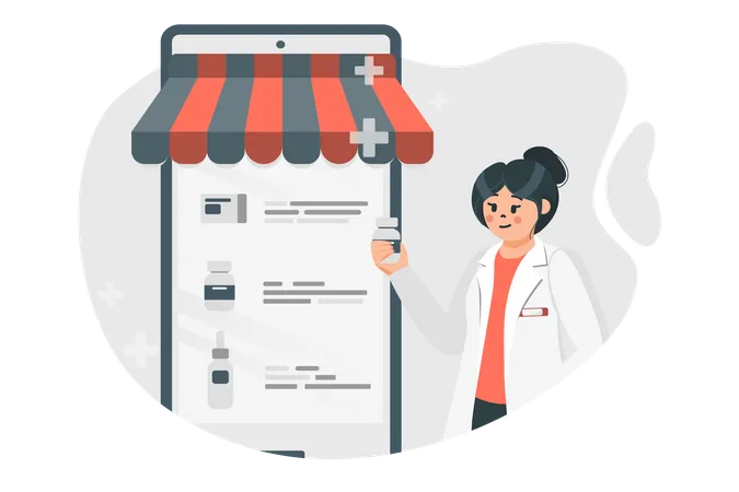 Online pharmacy app  Illustration