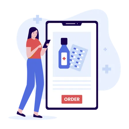 Online Pharmacy App Illustration