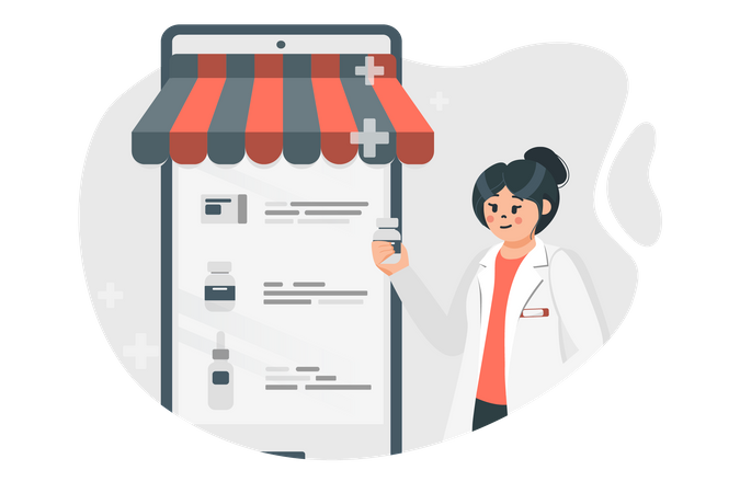 Online pharmacy app  Illustration