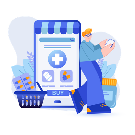 Online pharmacy application  Illustration