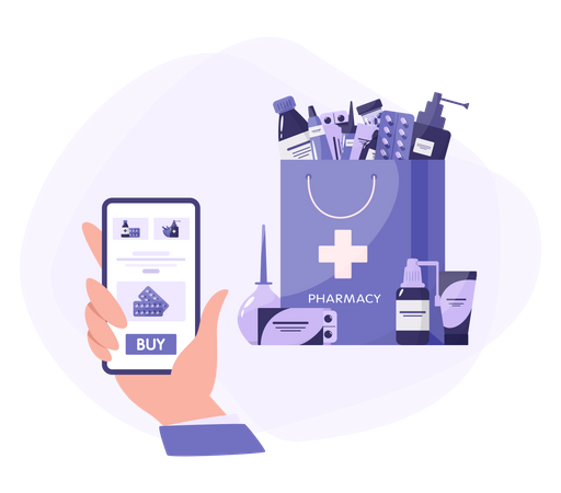 Online pharmacy application  Illustration