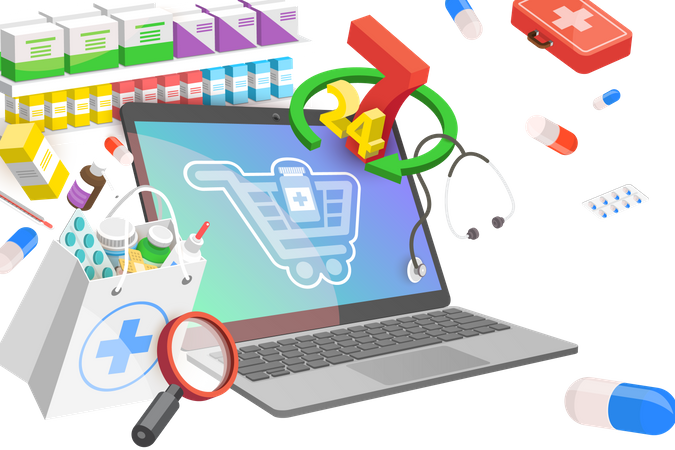 Online Pharmacy  Illustration