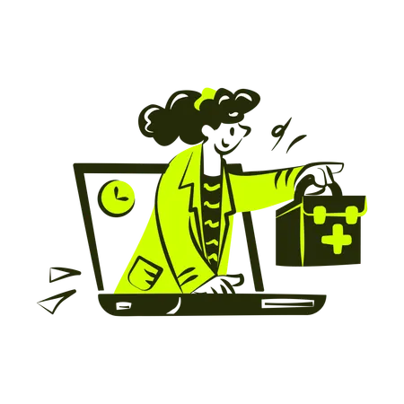 Online Pharmacy Shopping  Illustration