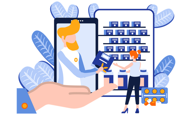 Online Pharmacy Store  Illustration