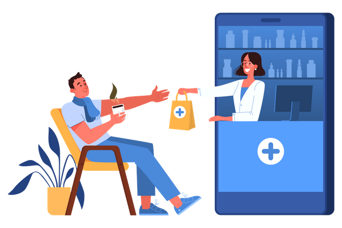 Online pharmacy store  Illustration