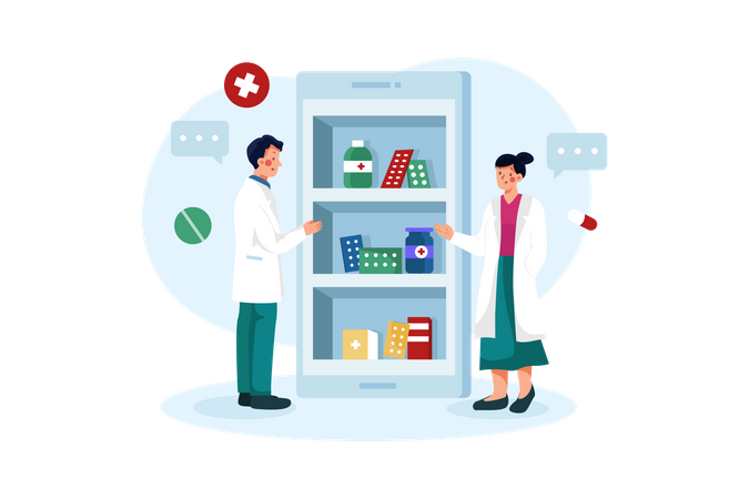 Online Pharmacy Store  Illustration