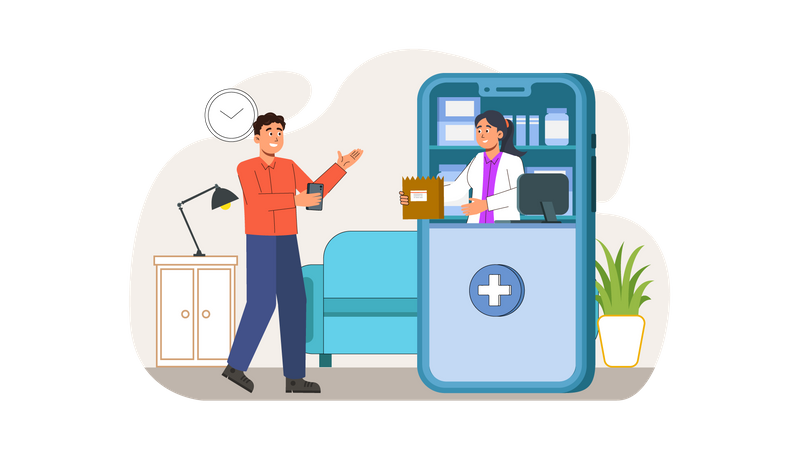 Online pharmacy store  Illustration