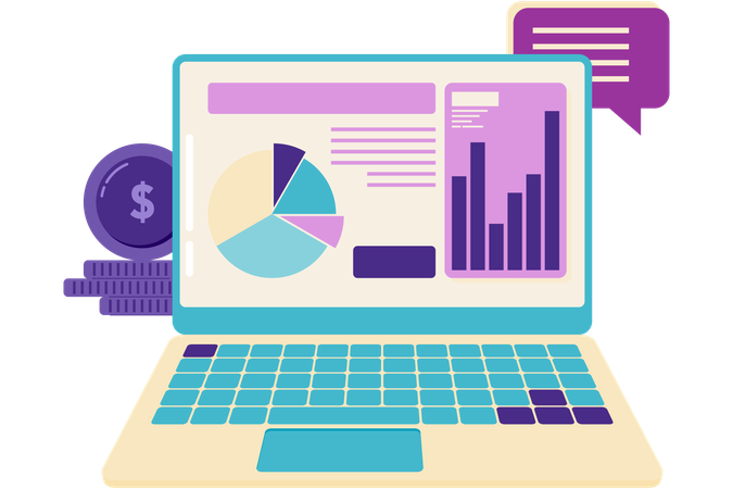 Online Pie Chart  Illustration