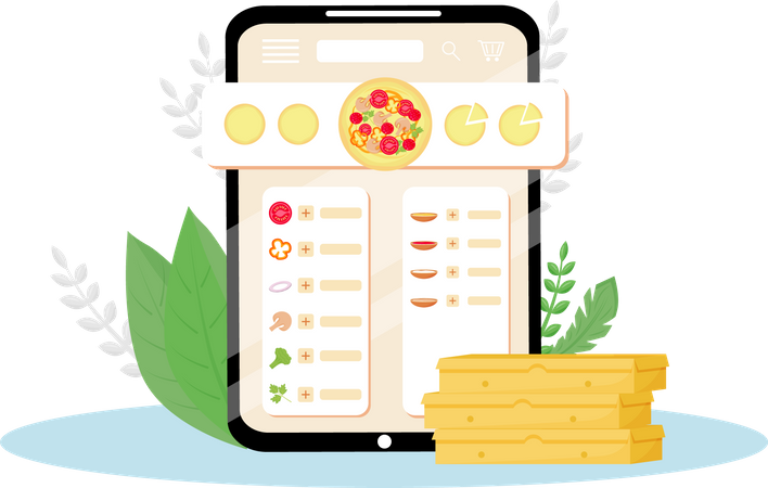 App zur Online-Pizzabestellung  Illustration