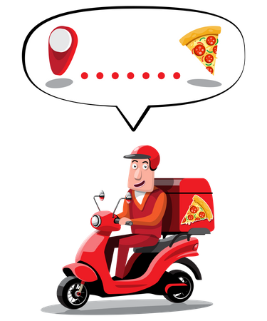 Online pizza delivery Illustration