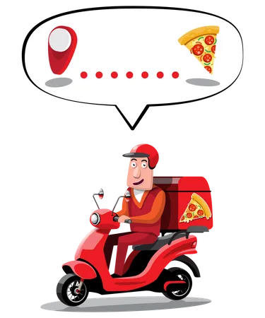 Online pizza delivery  Illustration