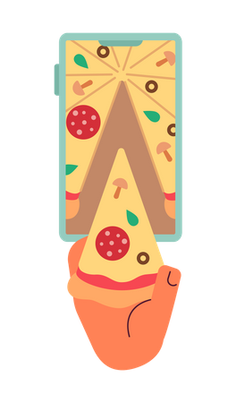 Online pizza delivery service  イラスト