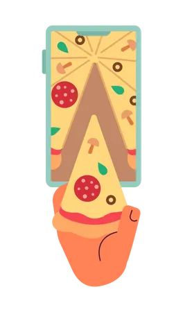 Online-Pizza-Lieferservice  Illustration