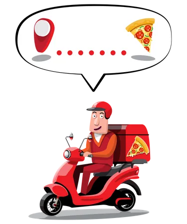 Online-Pizzalieferung  Illustration