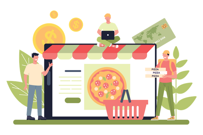 Online pizza order  Illustration