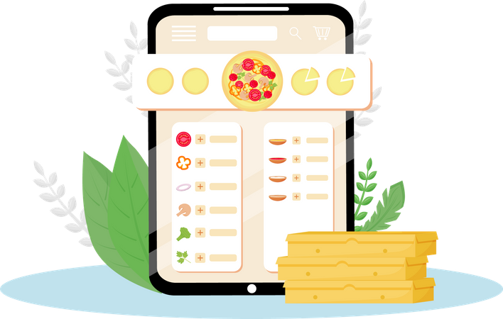 Online pizza ordering app  Illustration