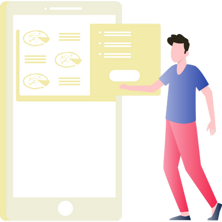 Online pizza ordering app  Illustration