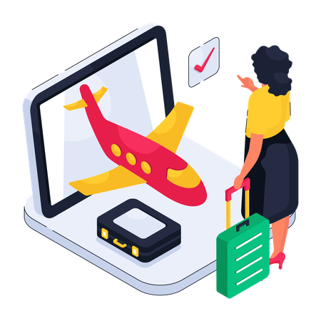 Online Plane Booking  Illustration