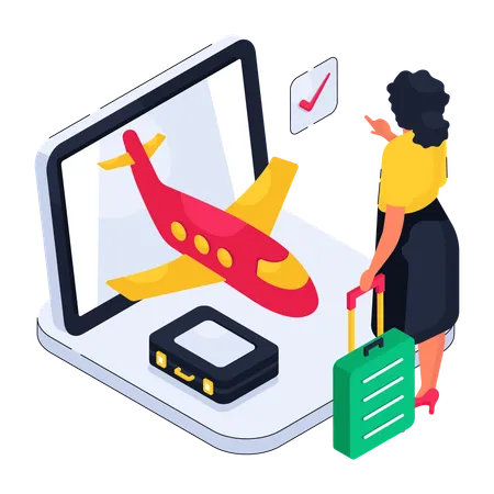 Online Plane Booking  Illustration