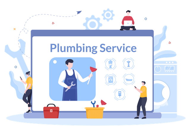 Online Plumbing Service Illustration