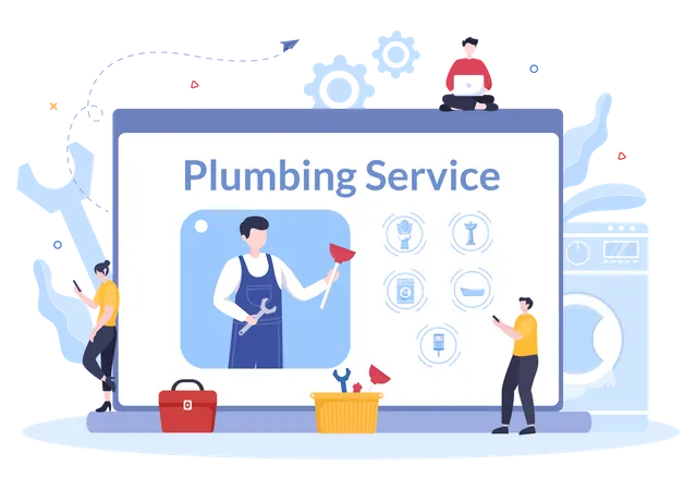 Online Plumbing Service  일러스트레이션