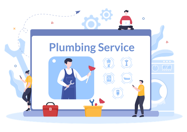 Online Plumbing Service  Illustration