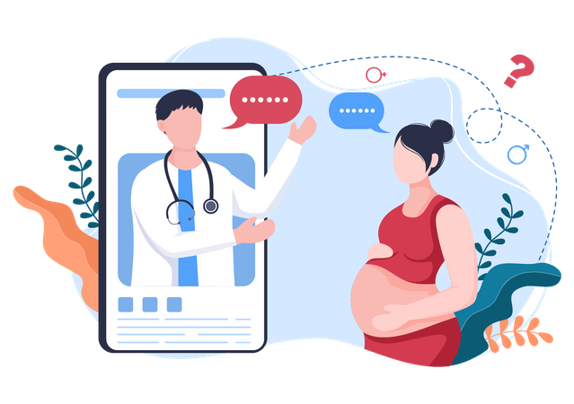 Online Pregnancy checkup Illustration