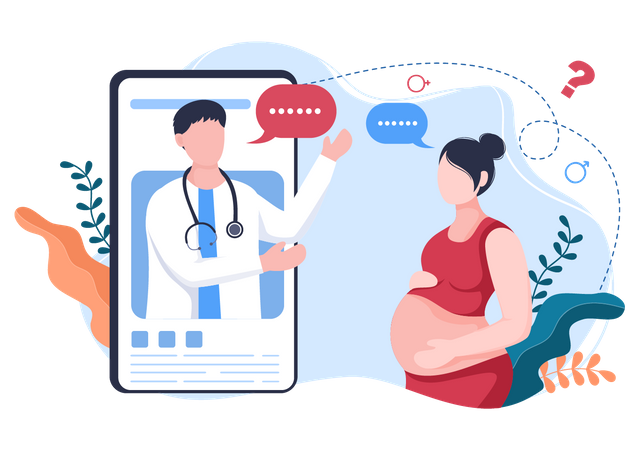 Online Pregnancy checkup  Illustration