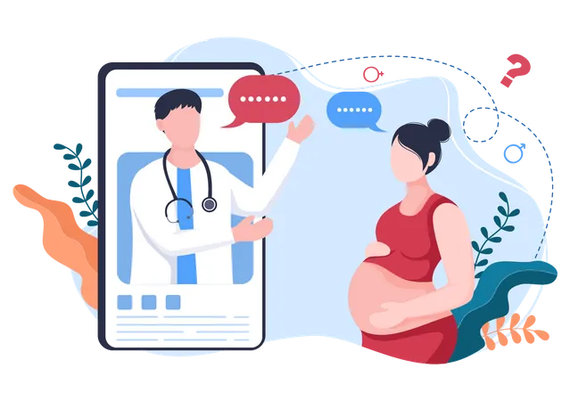 Online Pregnancy checkup  Illustration