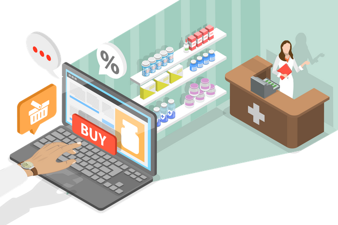Online Prescription Delivery  Illustration