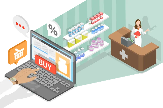 Online Prescription Delivery  Illustration