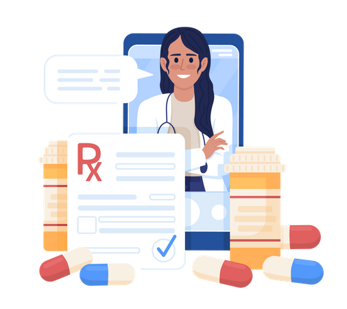 Online prescription for drugs  Illustration