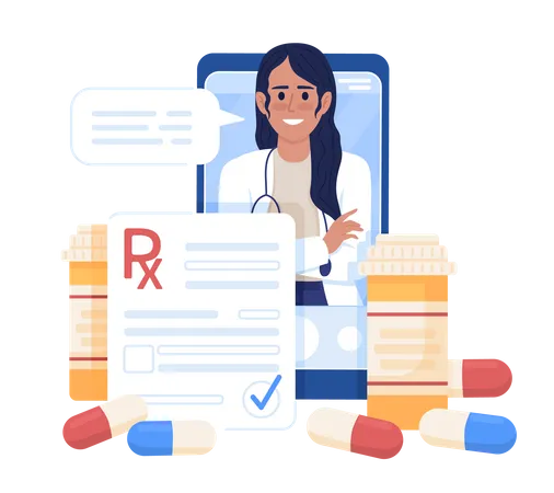 Online prescription for drugs  Illustration