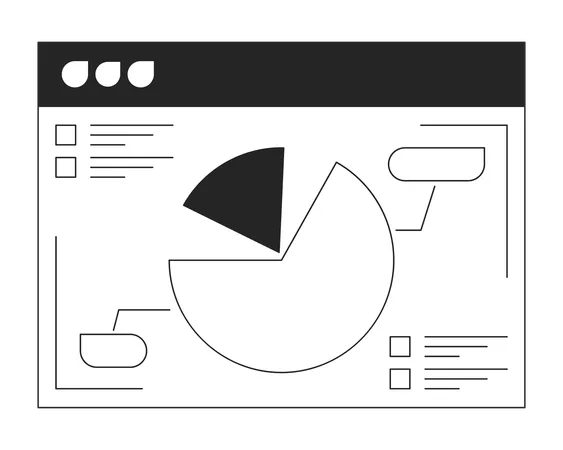 Online Presentation Slide With Pie Chart Flat Monochrome Isolated Vector Object Software Screen Editable Black And White Line Art Drawing Simple Outline Spot Illustration For Web Graphic Design Illustration