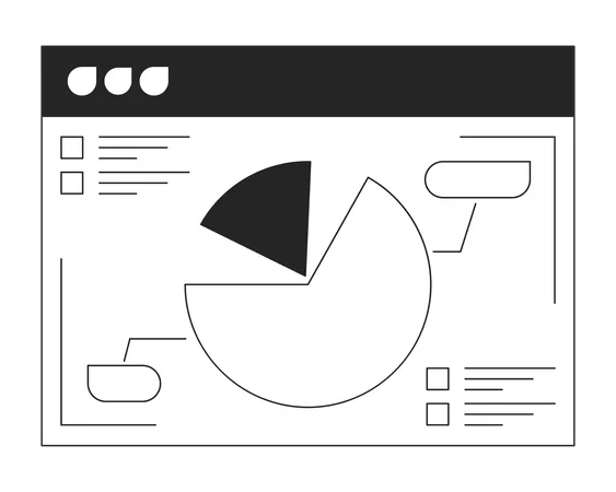 Online presentation slide with pie chart  Illustration