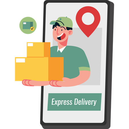 Online product delivery Illustration
