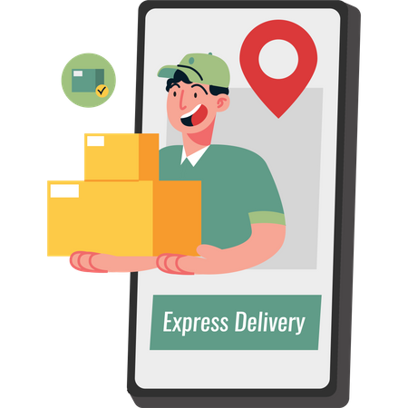 Online product delivery  Illustration