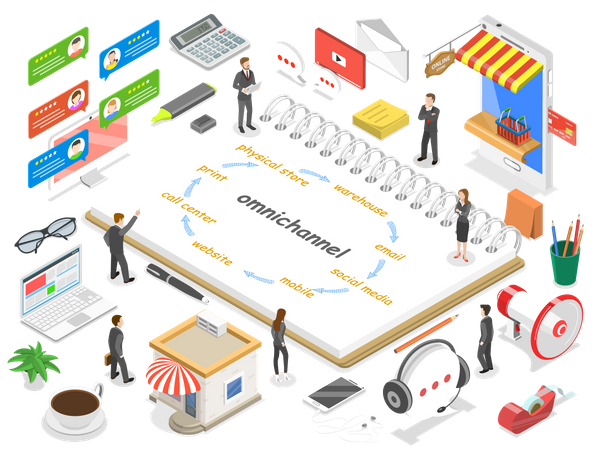 Online product marketing Illustration