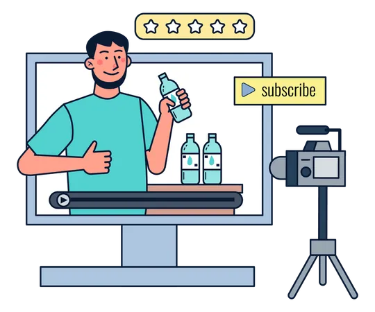 Online product review by vlogger Illustration