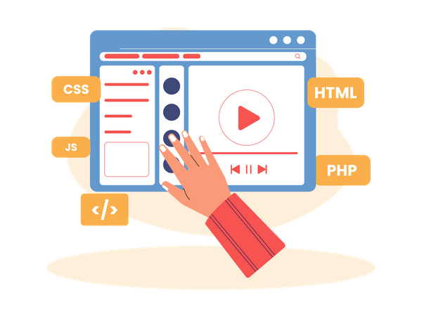 Online Programming audio content  Illustration