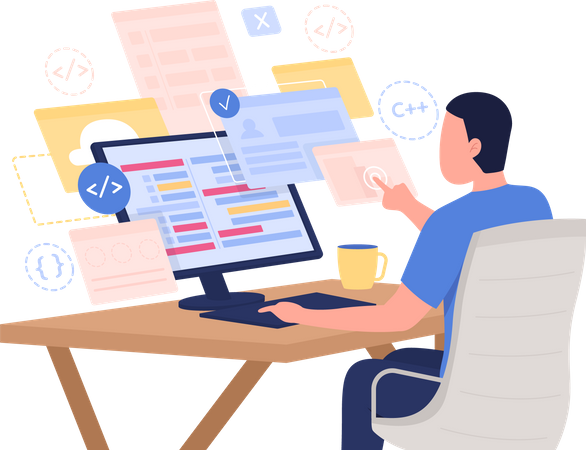 Online programming course  Illustration